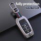 Metal Silicone Car Key Cover Compatible For Toyota: Innova Crysta, HyCross, Hilux, Fortuner, Legender, Land Cruiser, Camry (3 button smart key)