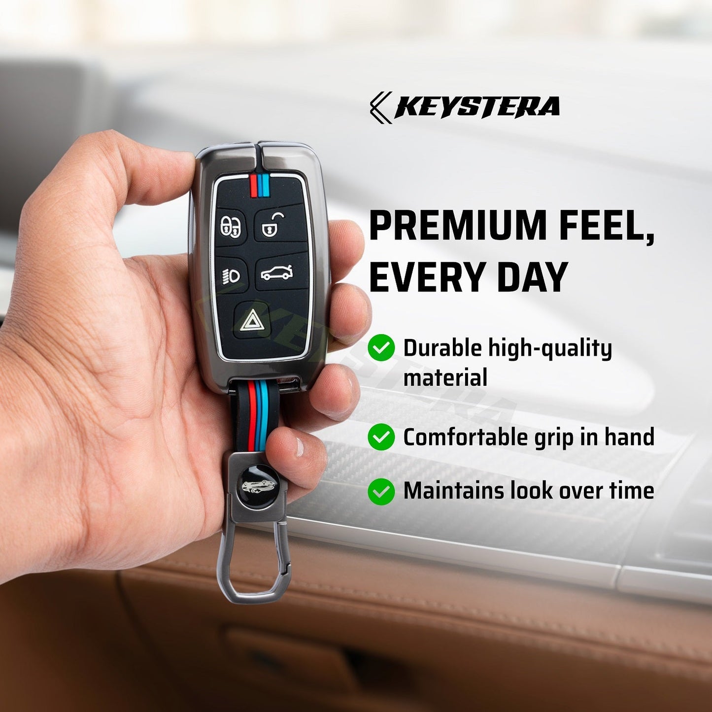 metal silicon Car Key Cover Compatible For Land Rover | Range Rover | Jaguar 5 Button Smart Key