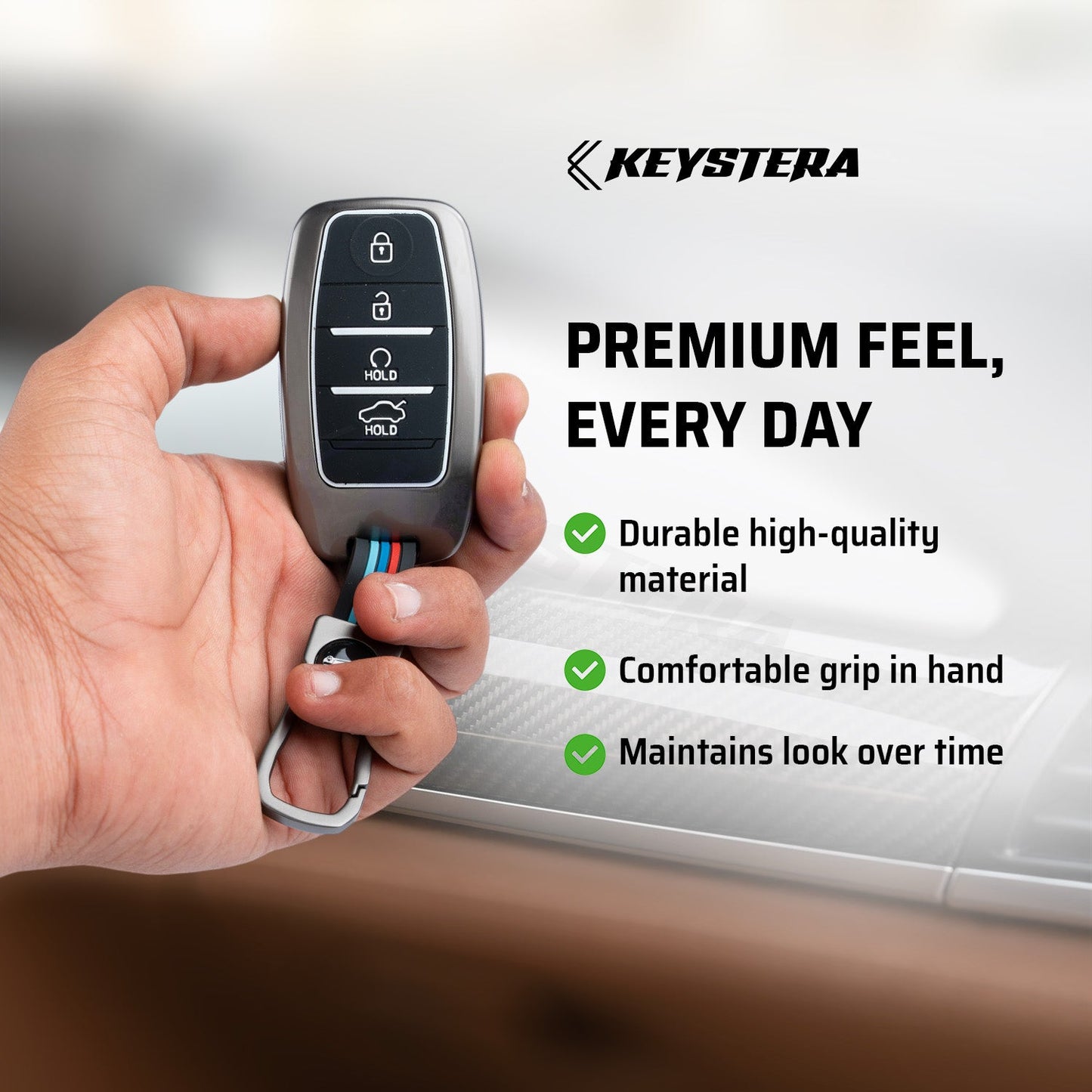 Metal Silicone Key Cover Compatible for kia : Seltos, Sonet, Carens, Seltos x line, Carnival (4 button smart key)