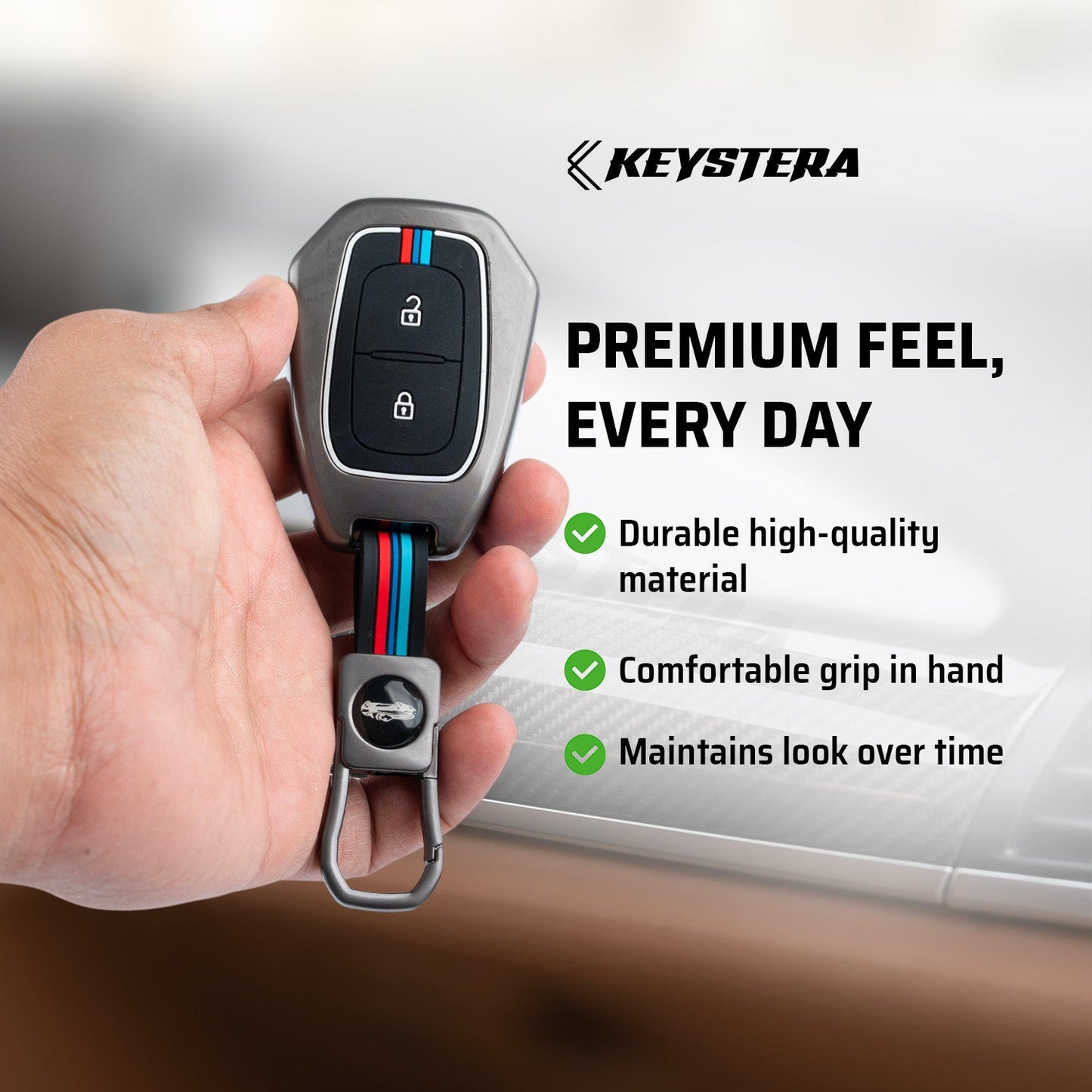 Metal Silicone Key Cover Compatible for Renault Triber | Kwid | Duster | Datsun redi-GO Flip type Key