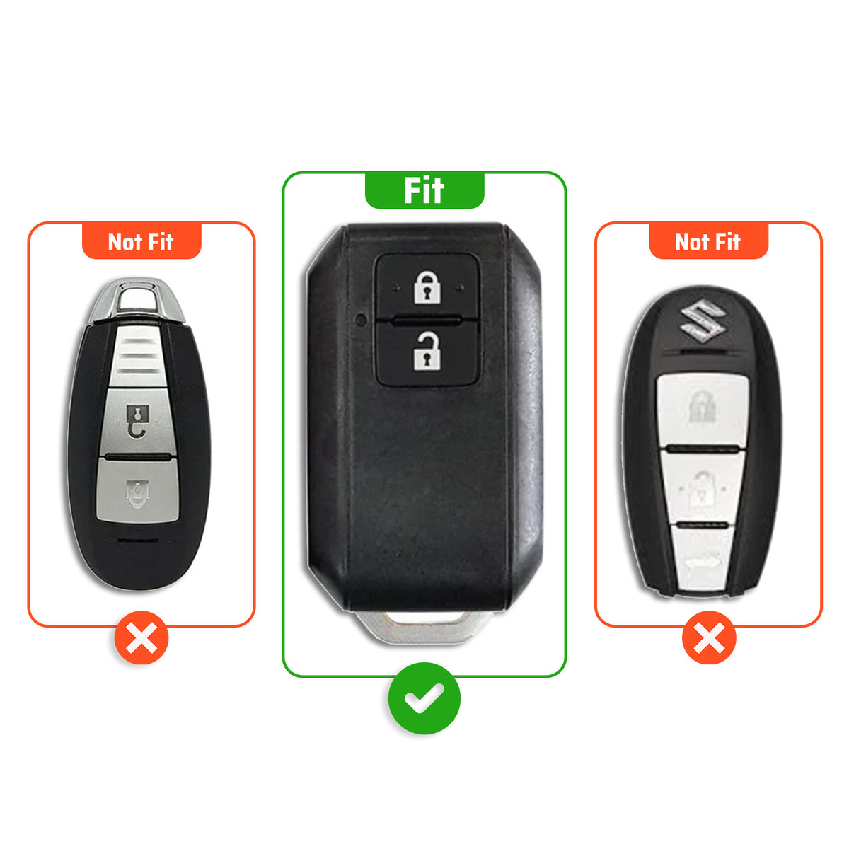 Metal Leather Key Cover Compatible For Suzuki : Swift, Dzire, Baleno, Ertiga, Vitara, Brezza, Fronx, Jimny XL6, & Toyota: Glanza, Urban Cruiser Hyryder