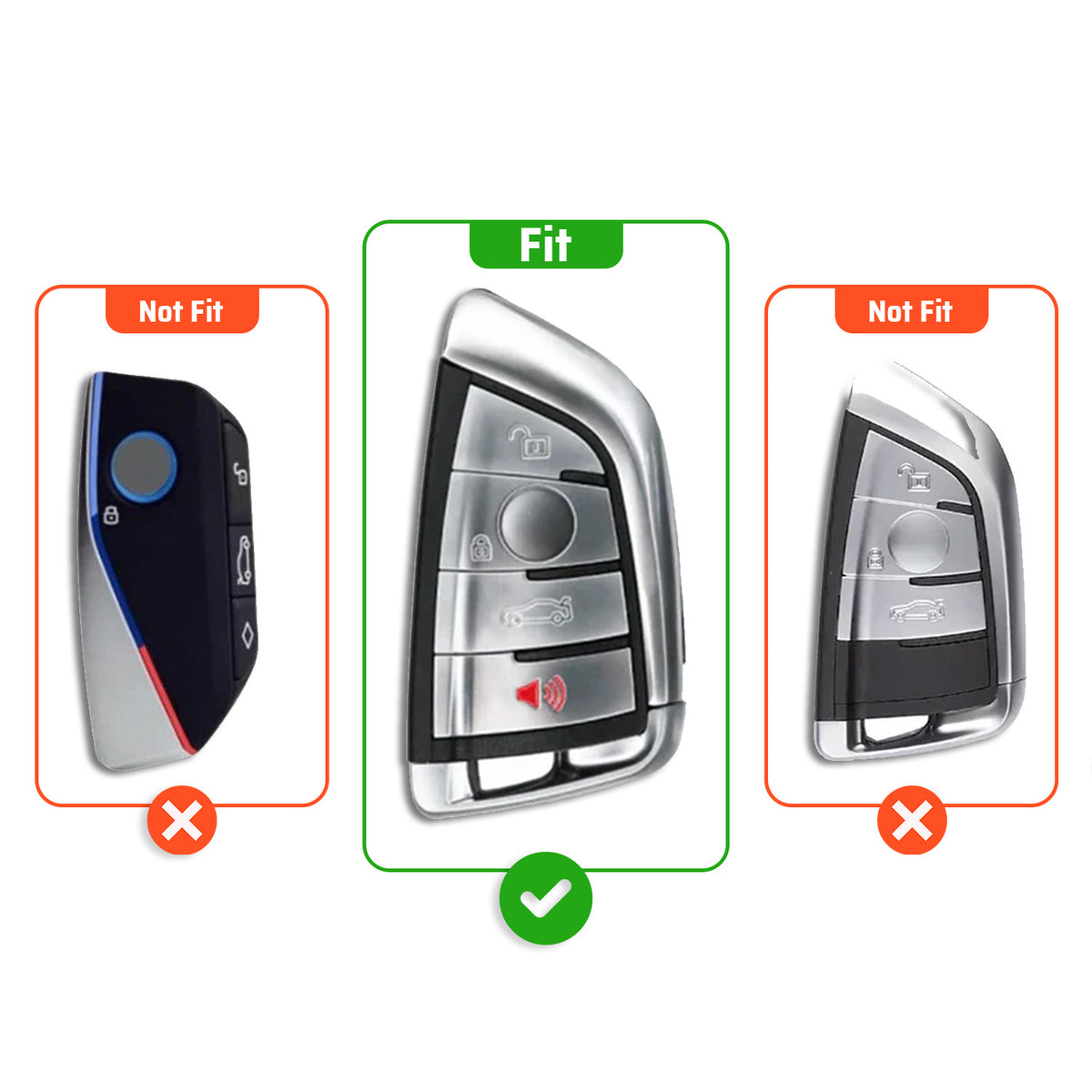 metal silicon Car Key Cover Compatible For BMW X1, X3, X6, X5, 5 Series, 6 Series, 7 Series