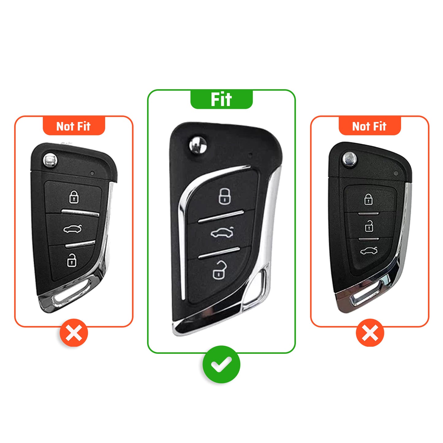 Metal Key Cover With Key Chain Compatible With LX-B30 Model Universal Flip Key