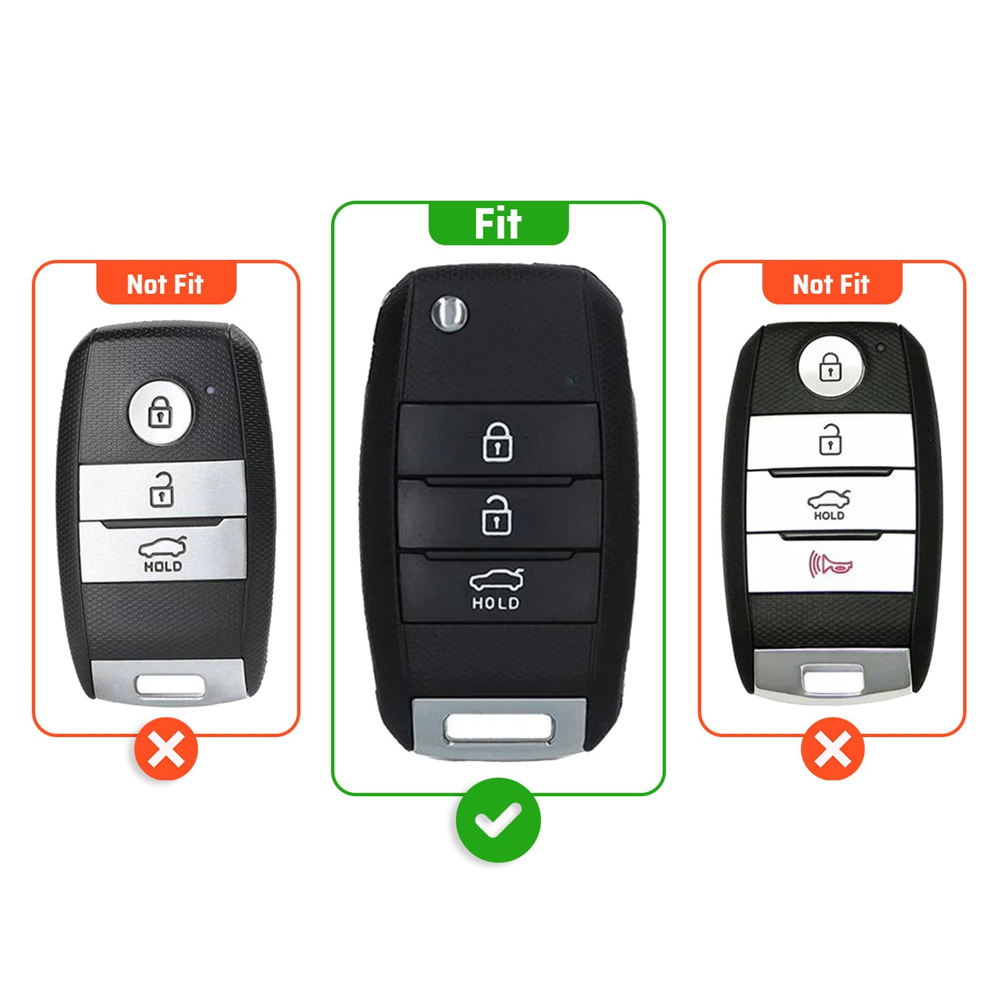 Metal Sapphire Key Cover With Key Chain Compatible withKia Seltos, Kia Sonet,Kia Carens (3 Button Flip Key)