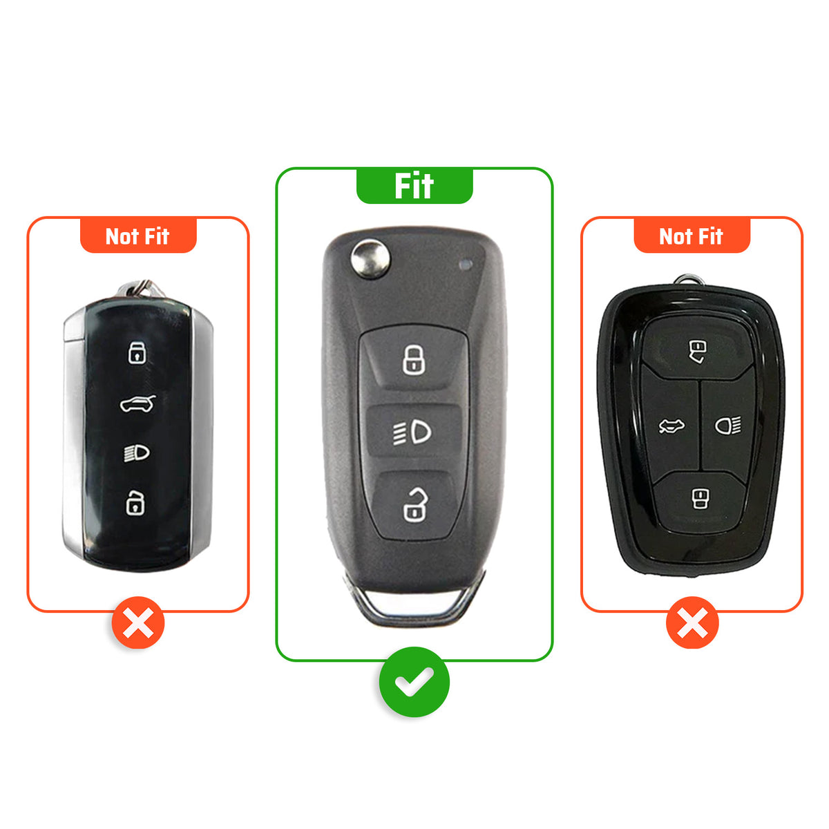 Metal Key Cover With Key Chain Compatible with Tata: Nexon, Harrier, Safari, Altroz, Punch, Tiago, Tigor, Zest, Bolt, Hexa (3 button Flip Key)