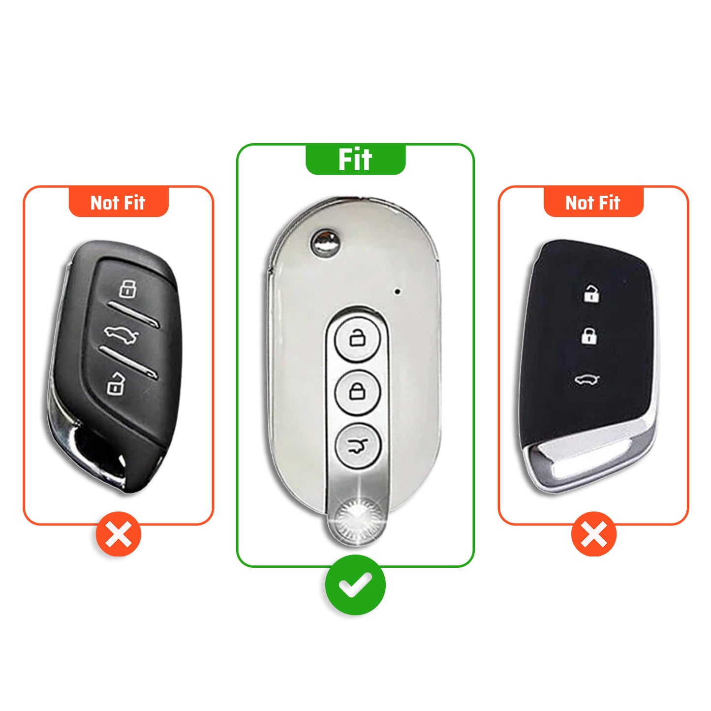 Metal Silicone Key Cover Compatible for MG Comet EV Electric 3 Button Flip Key (Base VARIENT)