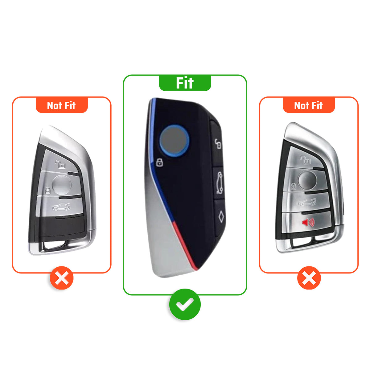 Metal Leather Brown Car Key Cover Compatible For BMW 7 Series 740i 760i X1 X7 XM IX I7 X3 IX1 X5 Smart Key 4 Button
