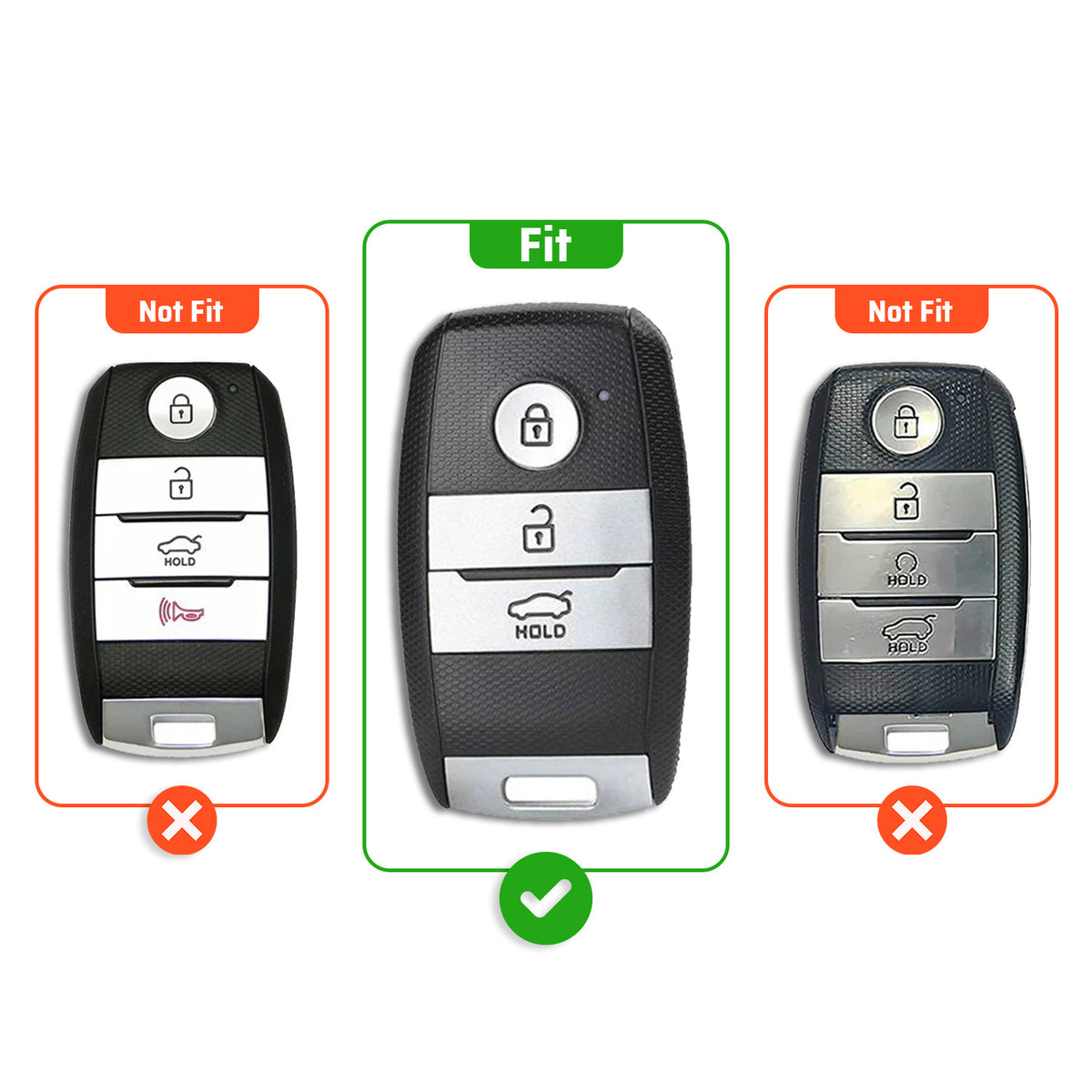 Metal Leather Brown Car Key Cover Compatible For Kia Seltos, Kia Sonet,Kia Carens,Kia Carnival (3 Button Smart Key)