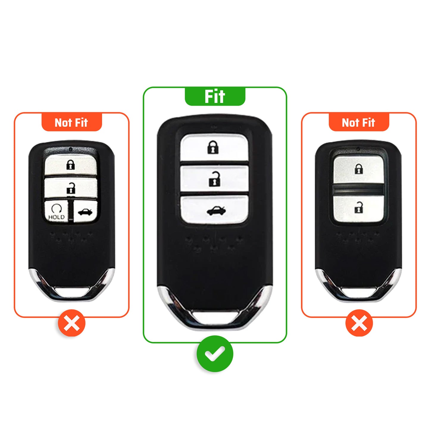 Metal Transformer Key Cover Compatible For Honda: City, Civic, Jazz, Brio, Amaze, Cr-v, Wr-v, Br-v, Mobilio 3 Button Smart Key