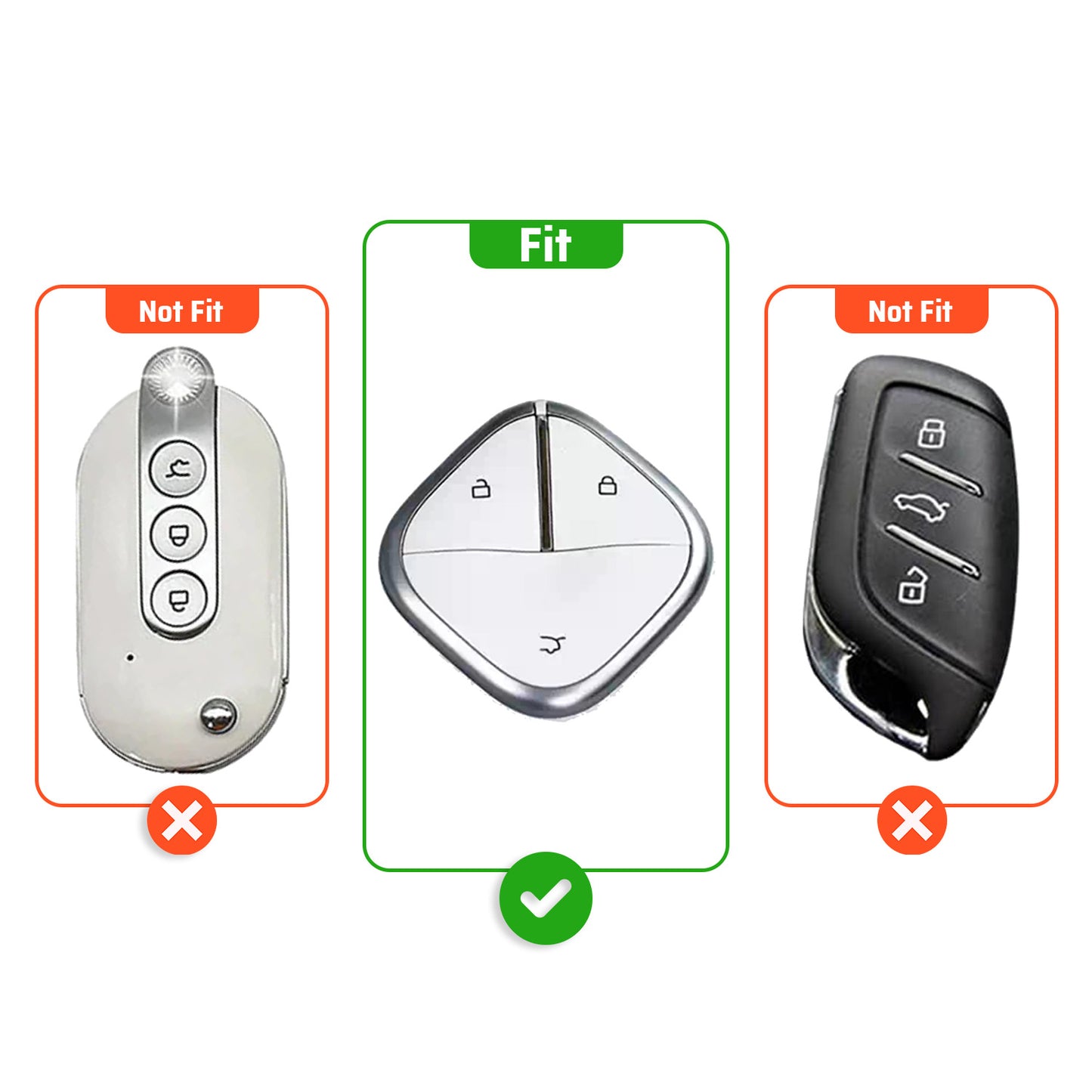 Metal Leather Car Key Cover Compatible for MG COMET EV Electric 3 Button Smart Key
