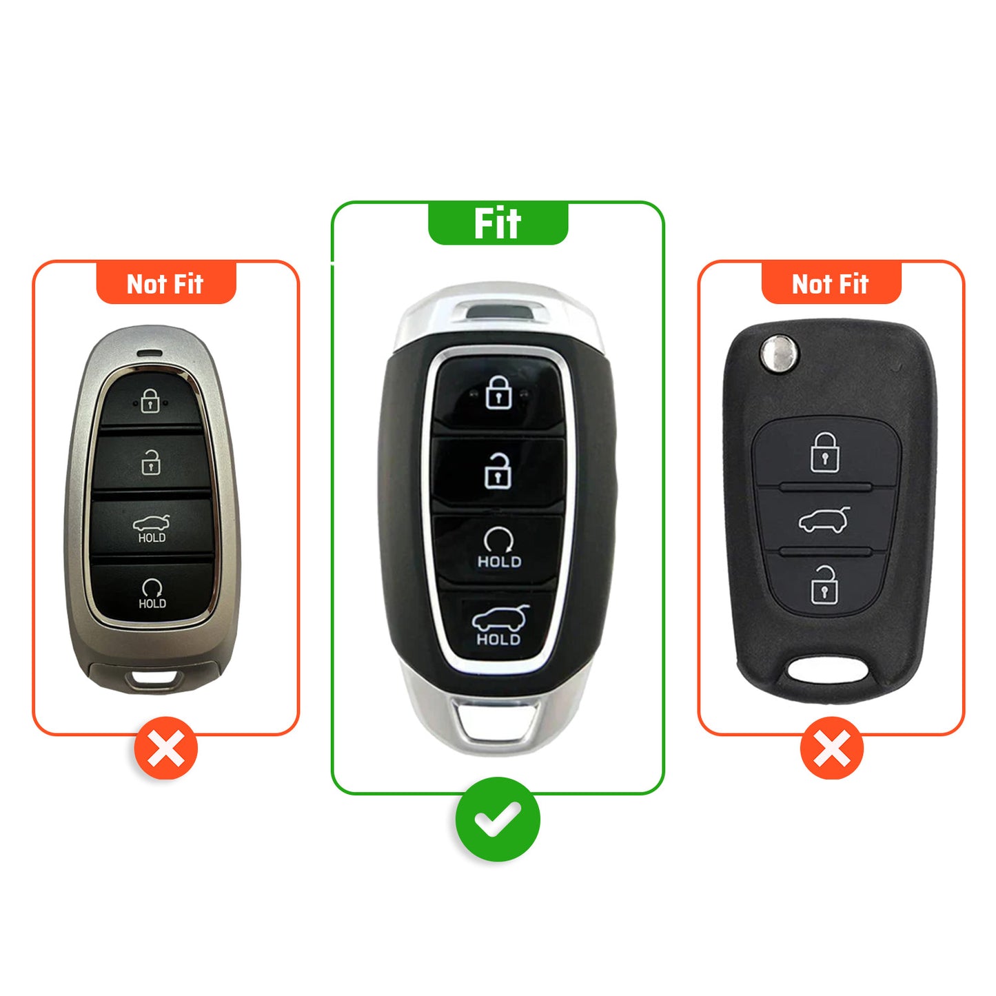 Metal Leather Brown Key Cover Compatible For Hyundai: i20, Verna 2023 onwards (4 button smart key)
