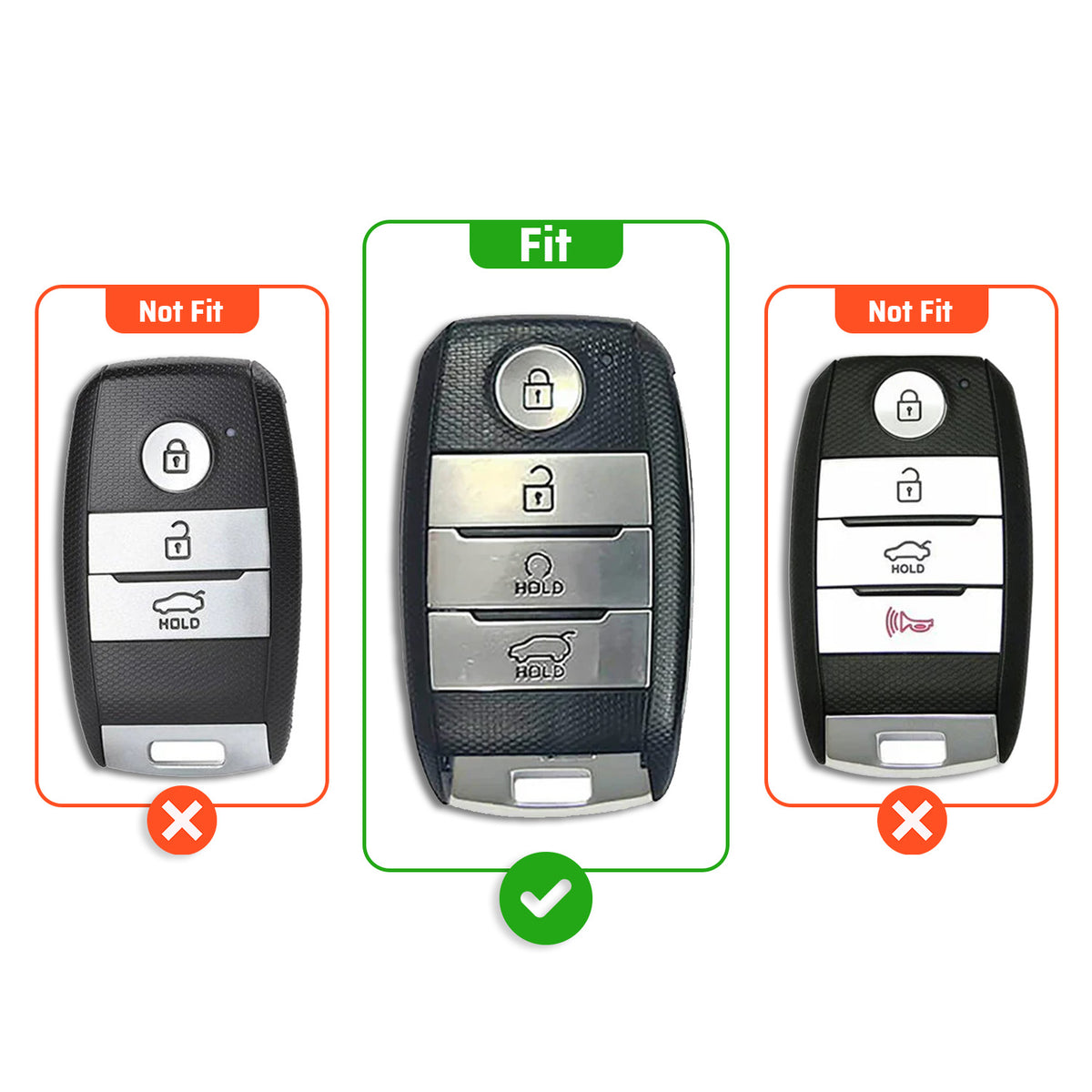 Metal Silicone Key Cover Compatible for kia : Seltos, Sonet, Carens, Seltos x line, Carnival (4 button smart key)