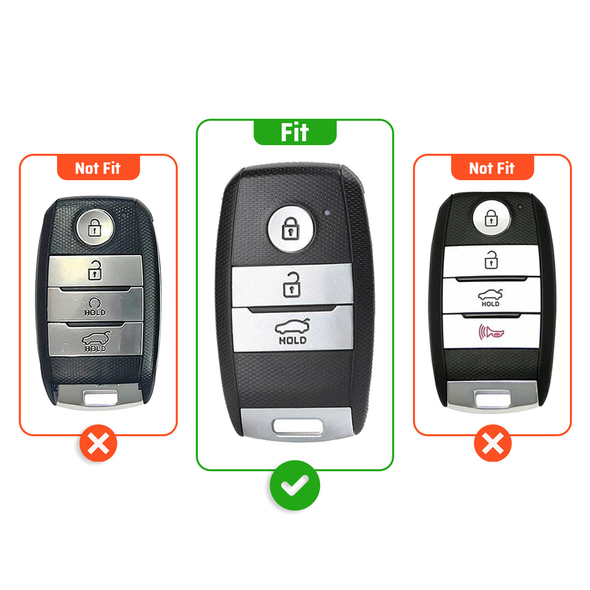 Metal Sapphire Key Cover With Key Chain Compatible with Kia Seltos, Kia Sonet,Kia Carens,Kia Carnival (3 Button Smart Key)