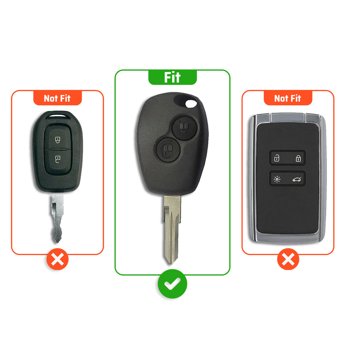 Metal Silicone Key Cover Compatible for Renault Duster | Nissan Terrano 2 Button Key