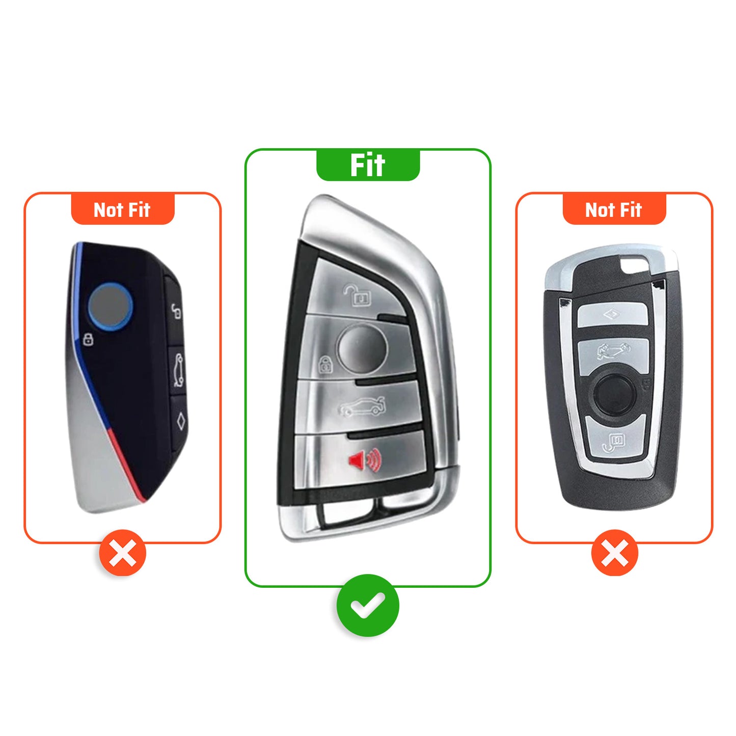 metal silicon Car Key Cover Compatible For BMW X1, X3, X6, X5, 5 Series, 6 Series, 7 Series