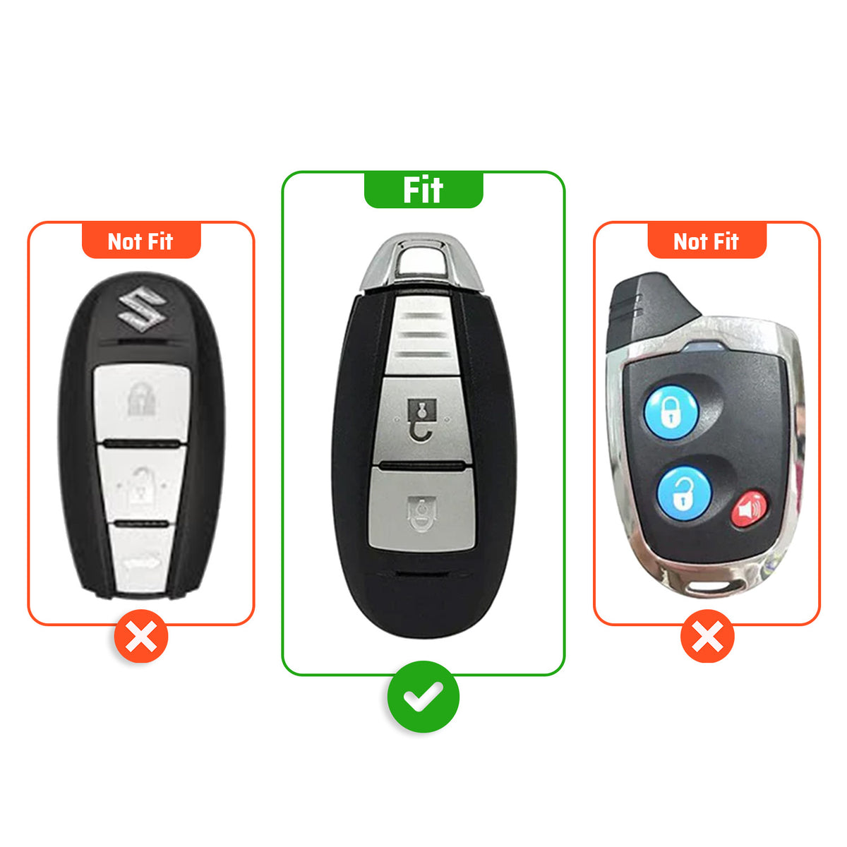 Metal  Key Cover Compatible For Suzuki : Baleno, Ciaz, Ignis, S-Cross, Grand Vitara, Brezza & Toyota Urban Cruiser