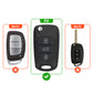 Metal Sapphire Key Cover With Key Chain Compatible For Hyundai Old Verna | Old Elentra | Old i20 | Old i10 (3 button Flip Key)