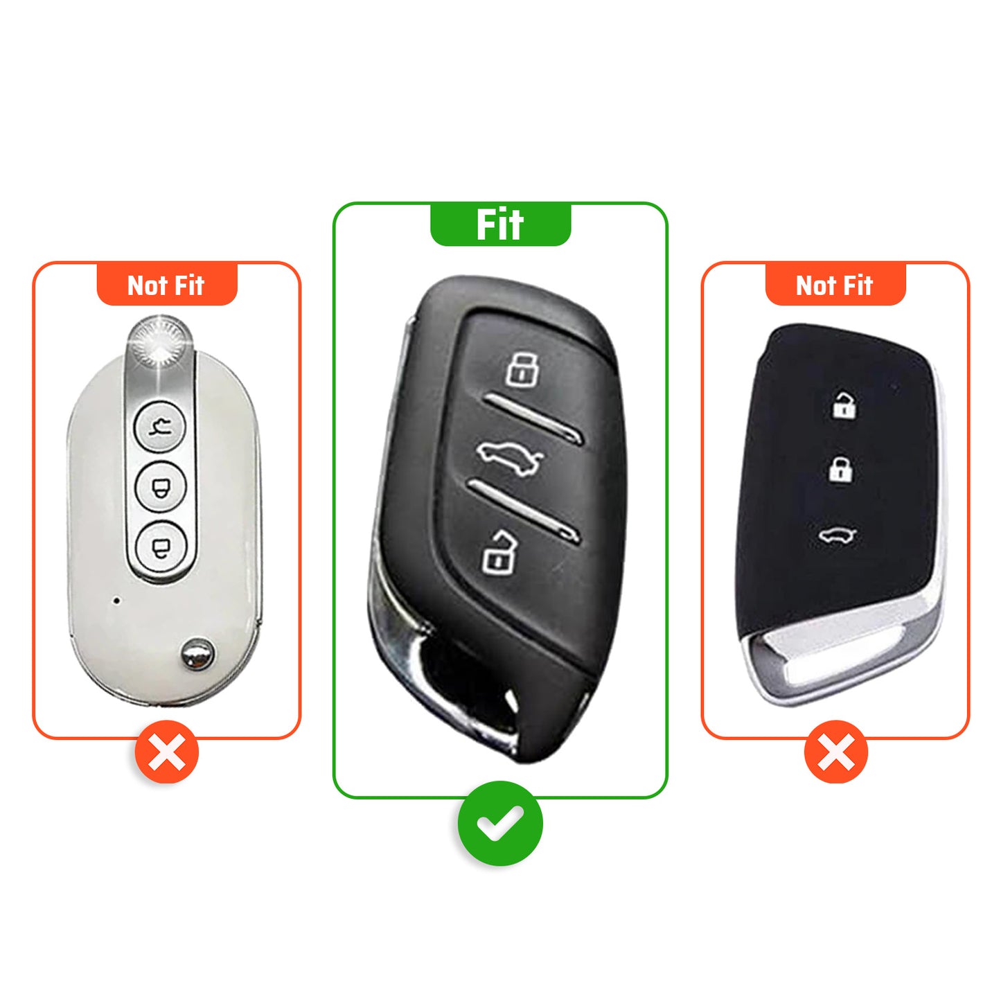 Metal Sapphire Key Cover With Key Chain Compatible with MG Astor, MG ZS EV (3 Button smart key)