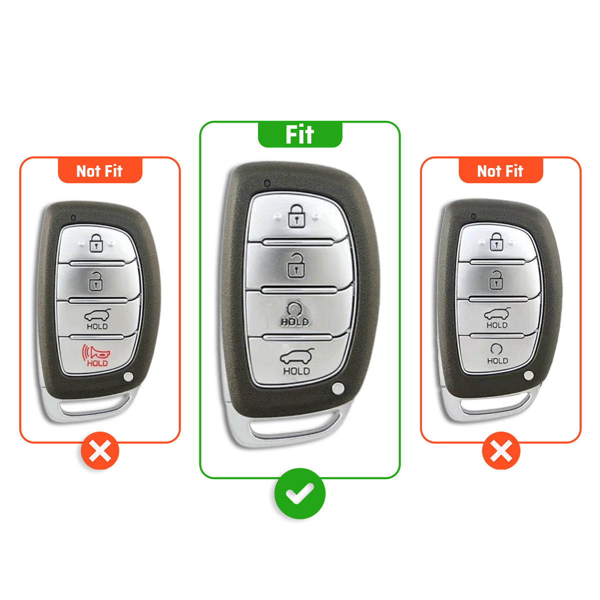 Metal Car Key Cover Compatible For Hyundai: Alcazar, Creta 2021 onwards (4 button smart key)