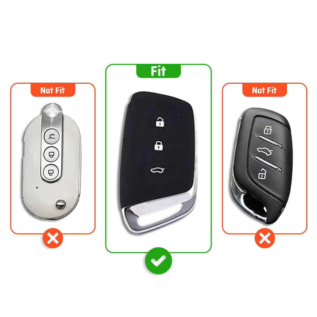 Metal Silicone Key Cover Compatible for MG Hector | MG Windsor | MG Astor | MG Gloster 3 Button smart key)