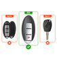 Metal Silicone Key Cover Compatible for Nissan Magnite, Micra, Sunny, Teana 3 button smart key