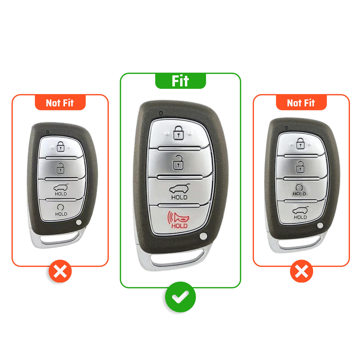 Metal Key Cover Compatible For Hyundai: i20, Creta, Venue, Tucson, Alcazar, Grand i10, Verna, Xcent, Aura, Elantra (4 button Smart Key)