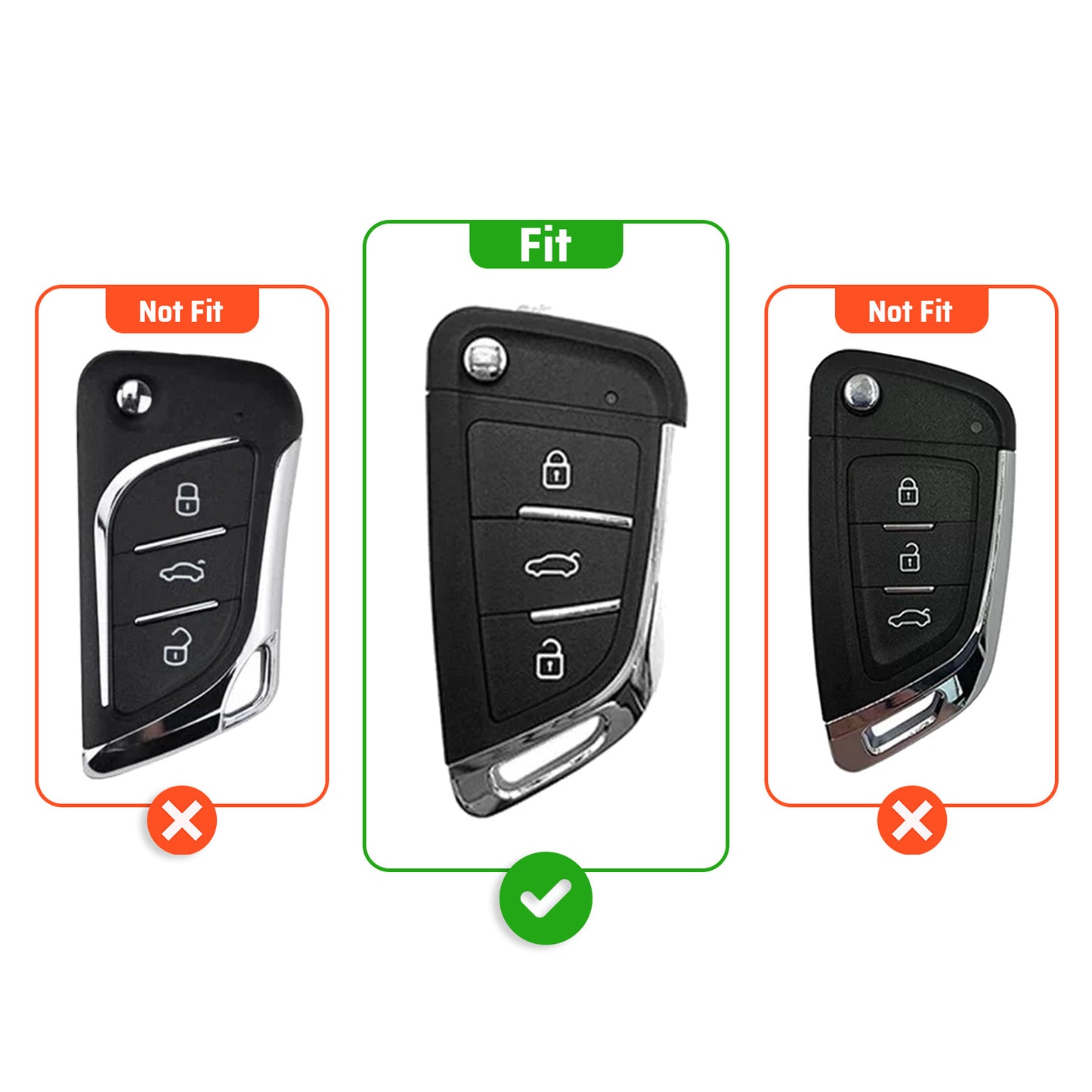 Metal Key Cover With Key Chain Compatible With B29 Model Universal Flip Key