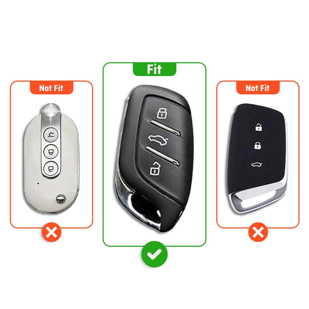 Metal Leather Brown Car Key Cover Compatible For MG Astor, MG ZS EV (3 Button smart key)