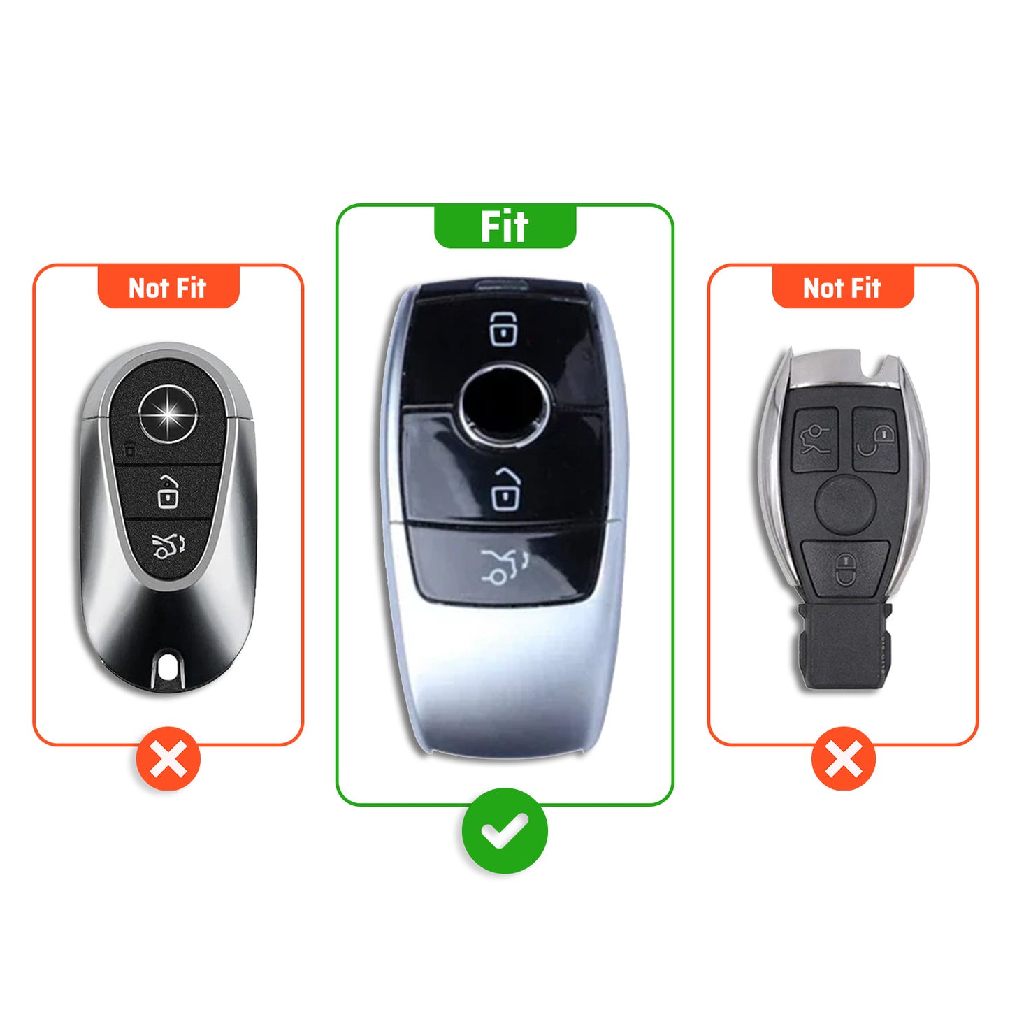 Metal Leather Brown Key Cover Compatible For Mercedes-Benz : E-Class, S-Class, A-Class, C-Class, G-Class 2020 Onwards