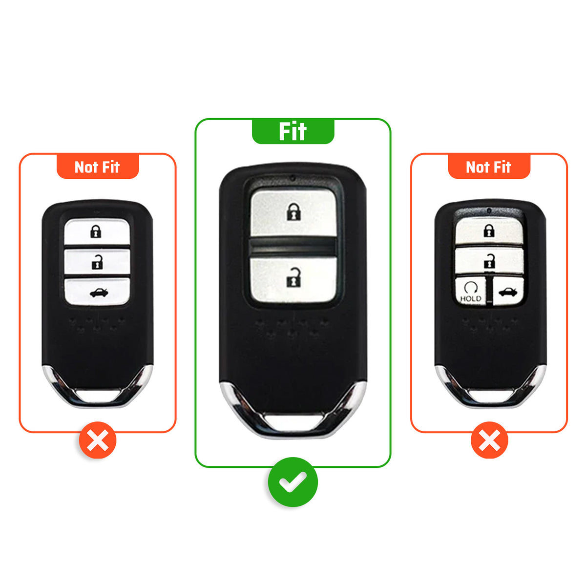 Metal Leather Brown Key Cover Compatible For Honda: Elevate, City, Jazz, Amaze, Accord, BR-V, CR-V, WR-V, Civic (2 button smart key)