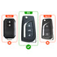 Metal Sapphire Key Cover With Key Chain Compatible with Toyota: Innova Crysta, Corolla Altis. (3 button flip key)