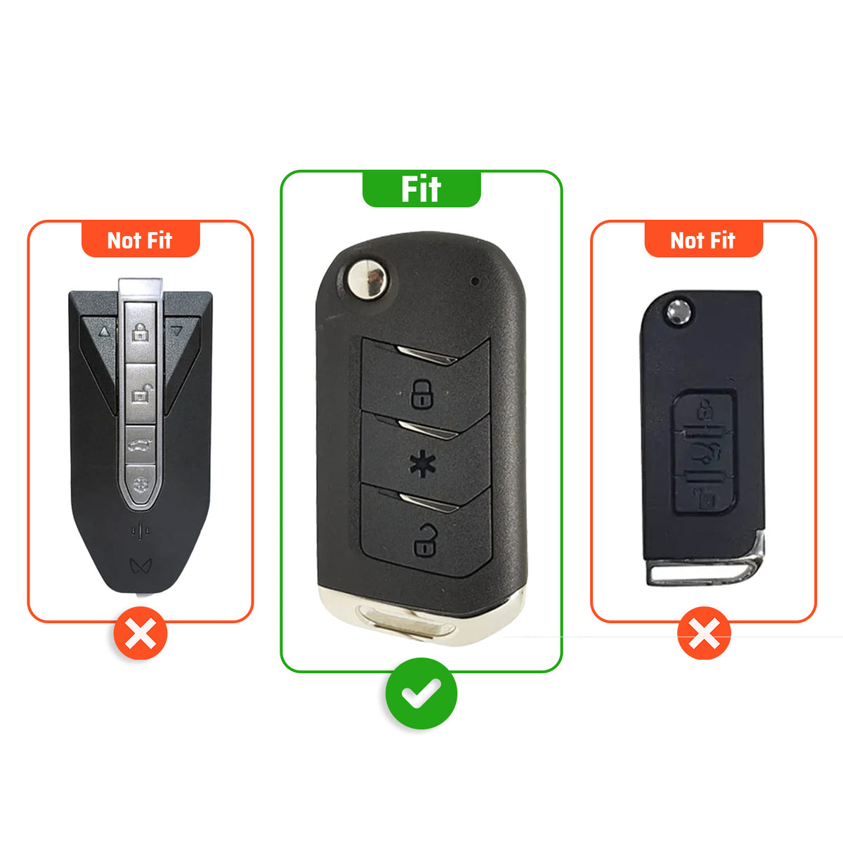 Metal Key Cover Compatible For Mahindra: Thar, Bolero, Scorpio, Scorpio-N, XUV700, XUV400, XUV3x0, XUV300, TUV300, Marazzo (3 button flip key)