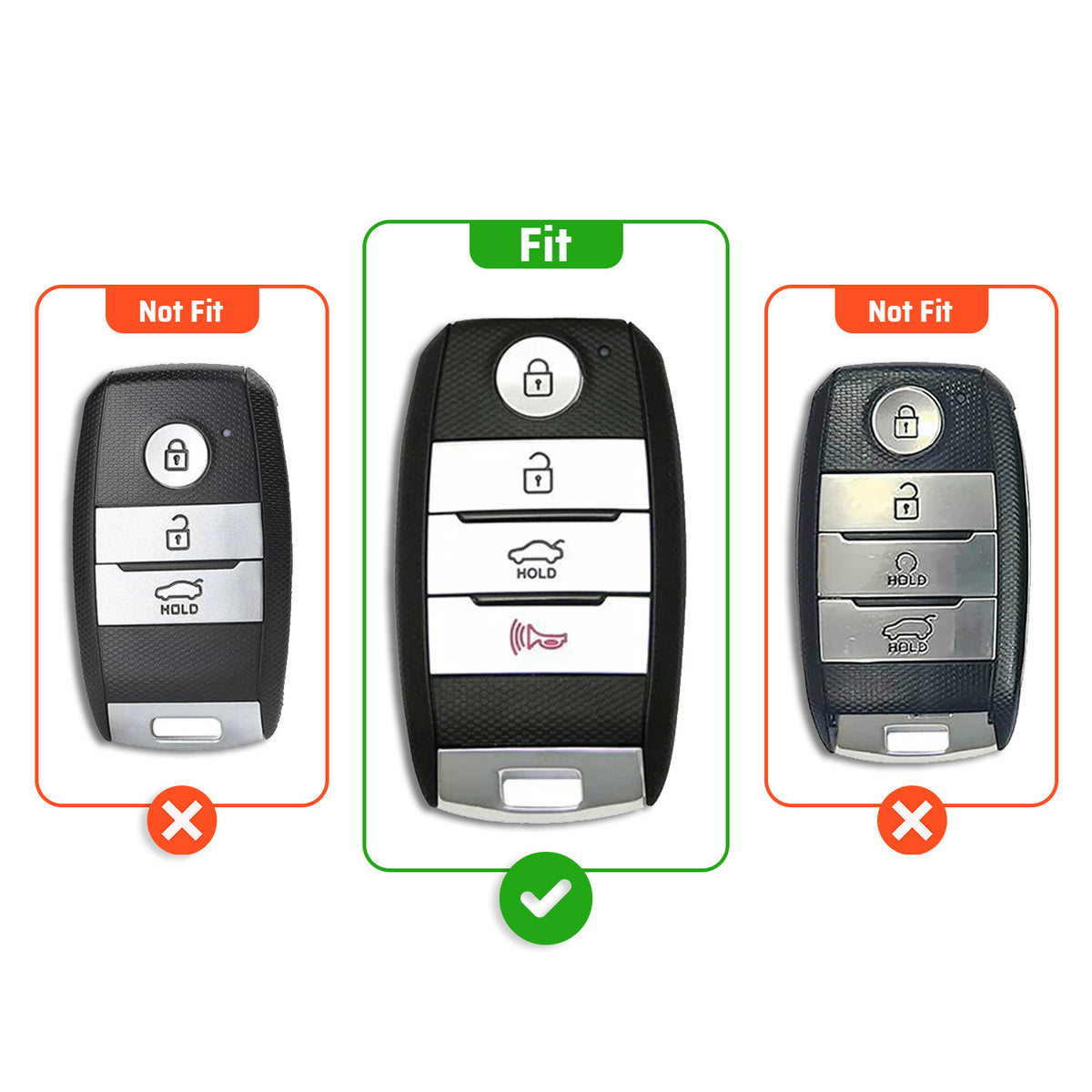 Metal Leather Brown Car Key Cover Compatible For Kia: Seltos, Sonet, Carens, Carnival (4 Button Smart Key)