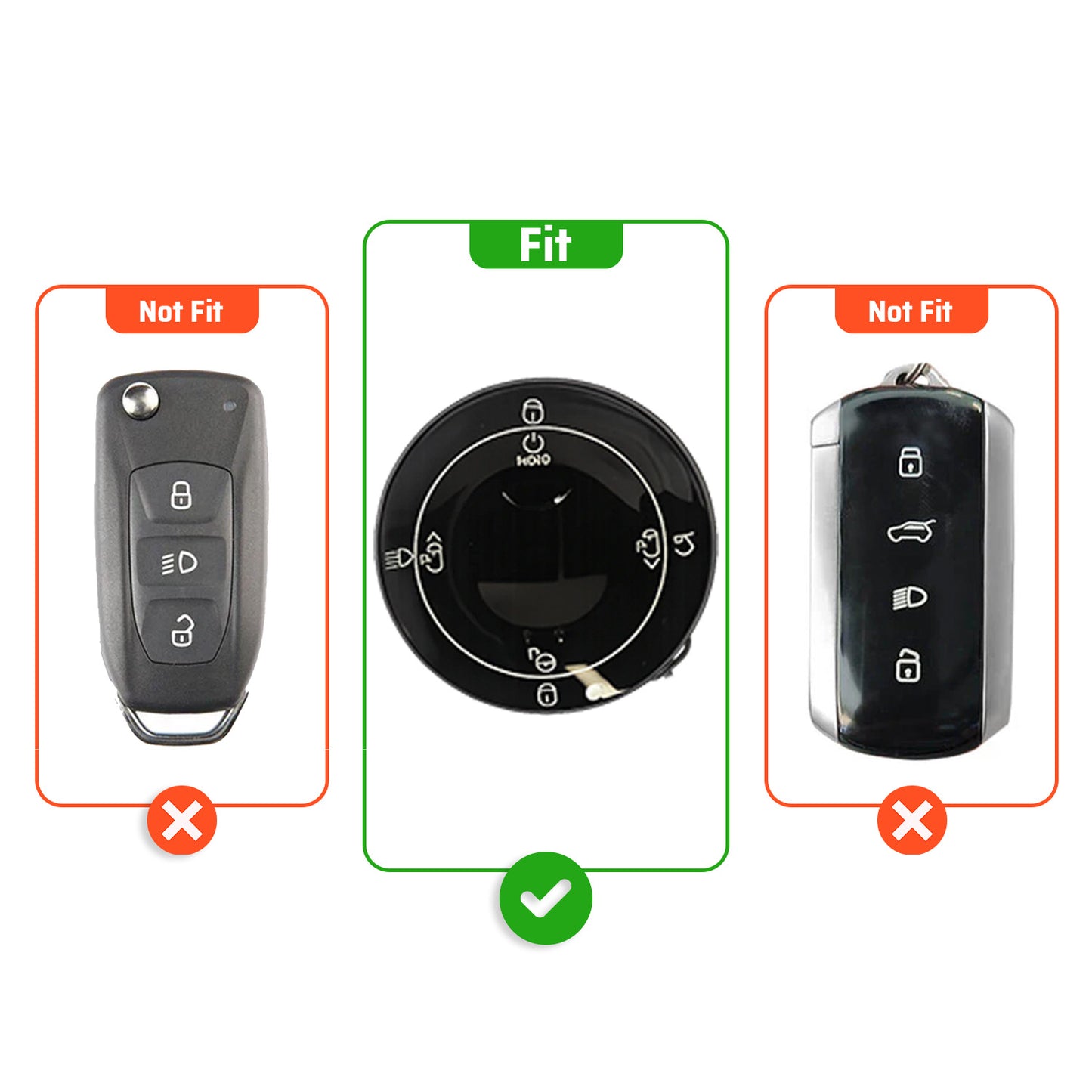 Metal Silicone Car Key Cover Compatible For TATA Harrier EV 4 button Smart Key.