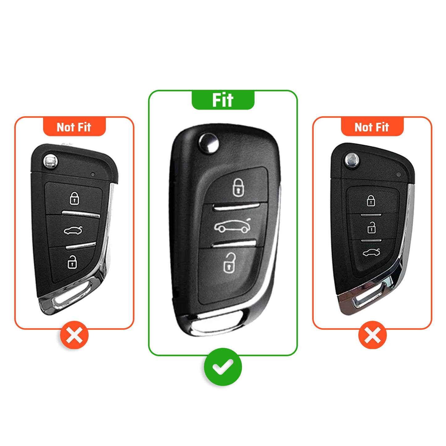 Metal Key Cover With Key Chain Compatible With B11 DS Flip Key