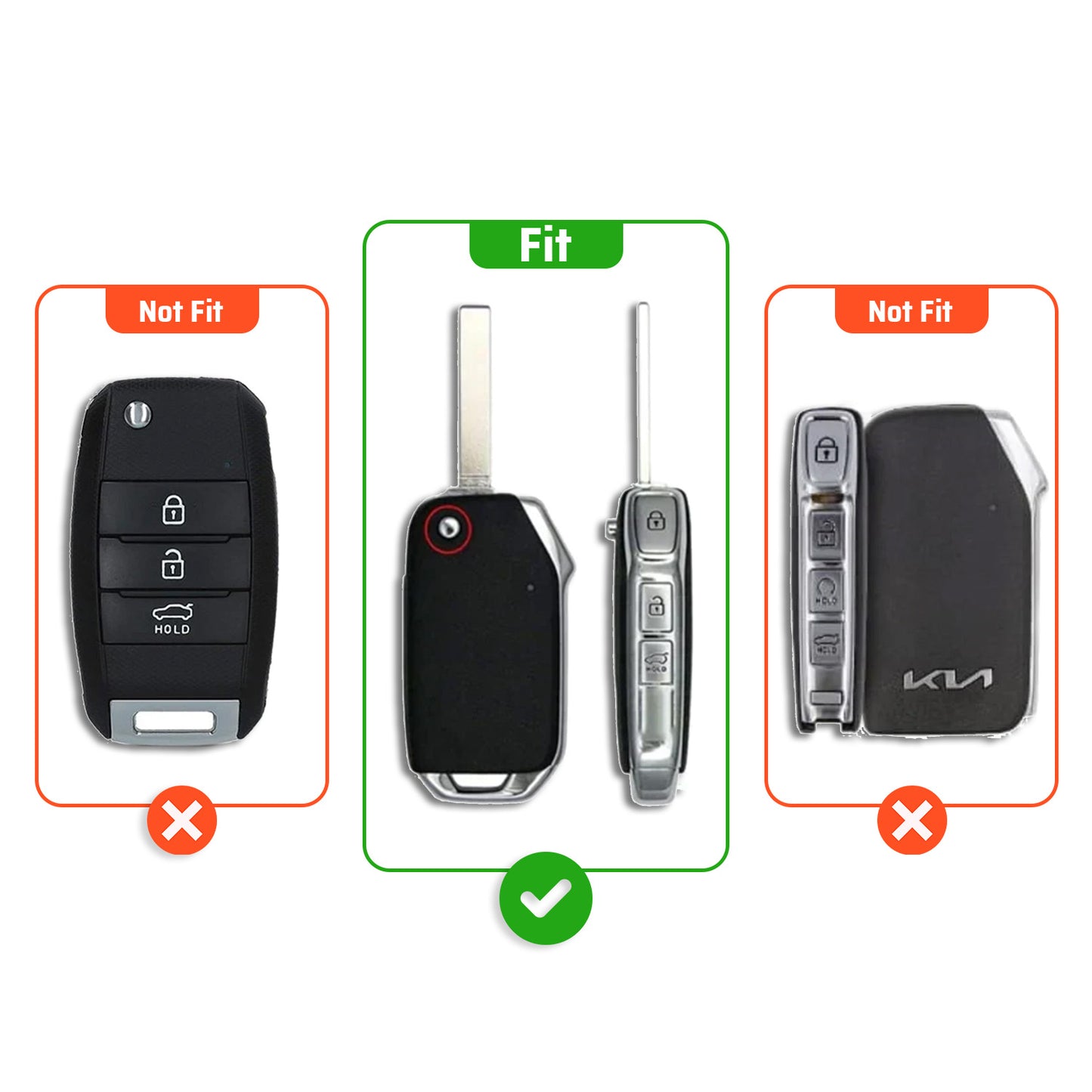 Metal Leather Brown Car Key Cover Compatible For kia : Seltos, Sonet, Carens, Carens Clavis  (3 Button Flip Key)