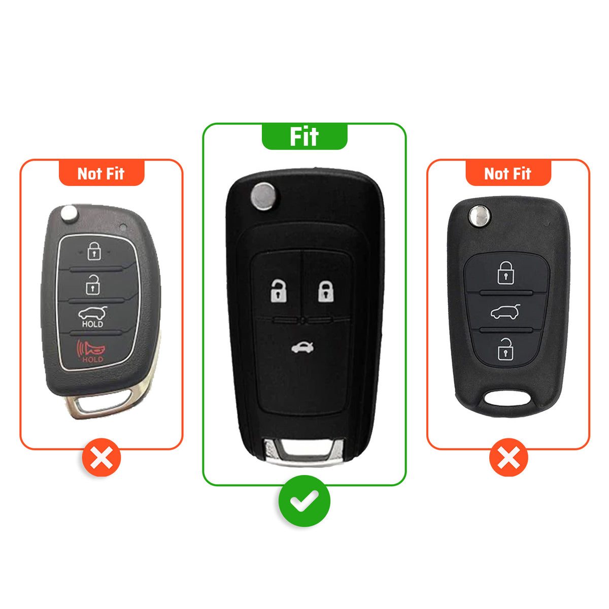 metal silicon Car Key Cover Compatible For Chevrolet Cruze | Chevrolet Beat | Avio | Spark Flip Key