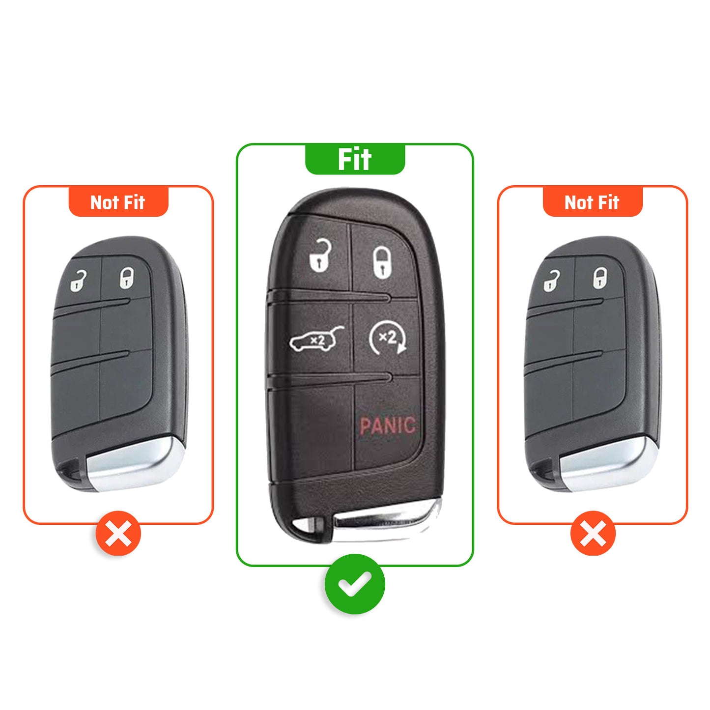 Metal Leather Brown Car Key Cover Compatible For Jeep Compass Smart Key