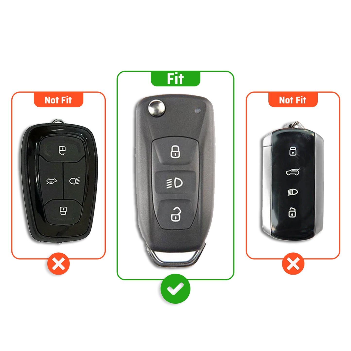 Metal Leather Brown car Key Cover Compatible For Tata: Nexon, Harrier, Safari, Altroz, Punch, Tiago, Tigor, Zest, Bolt, Hexa (3 button Flip Key)