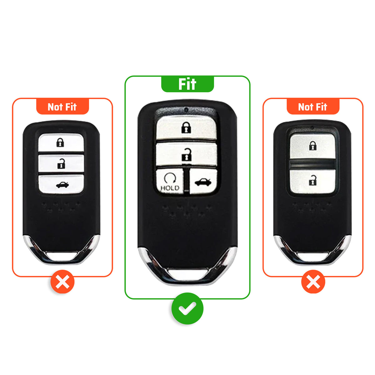 Metal Sapphire Key Cover With Key Chain Compatible with Honda : City, Civic, Jazz, Brio, Amaze, Cr-v, Wr-v, Br-v, Mobilio (4B Smart Key)