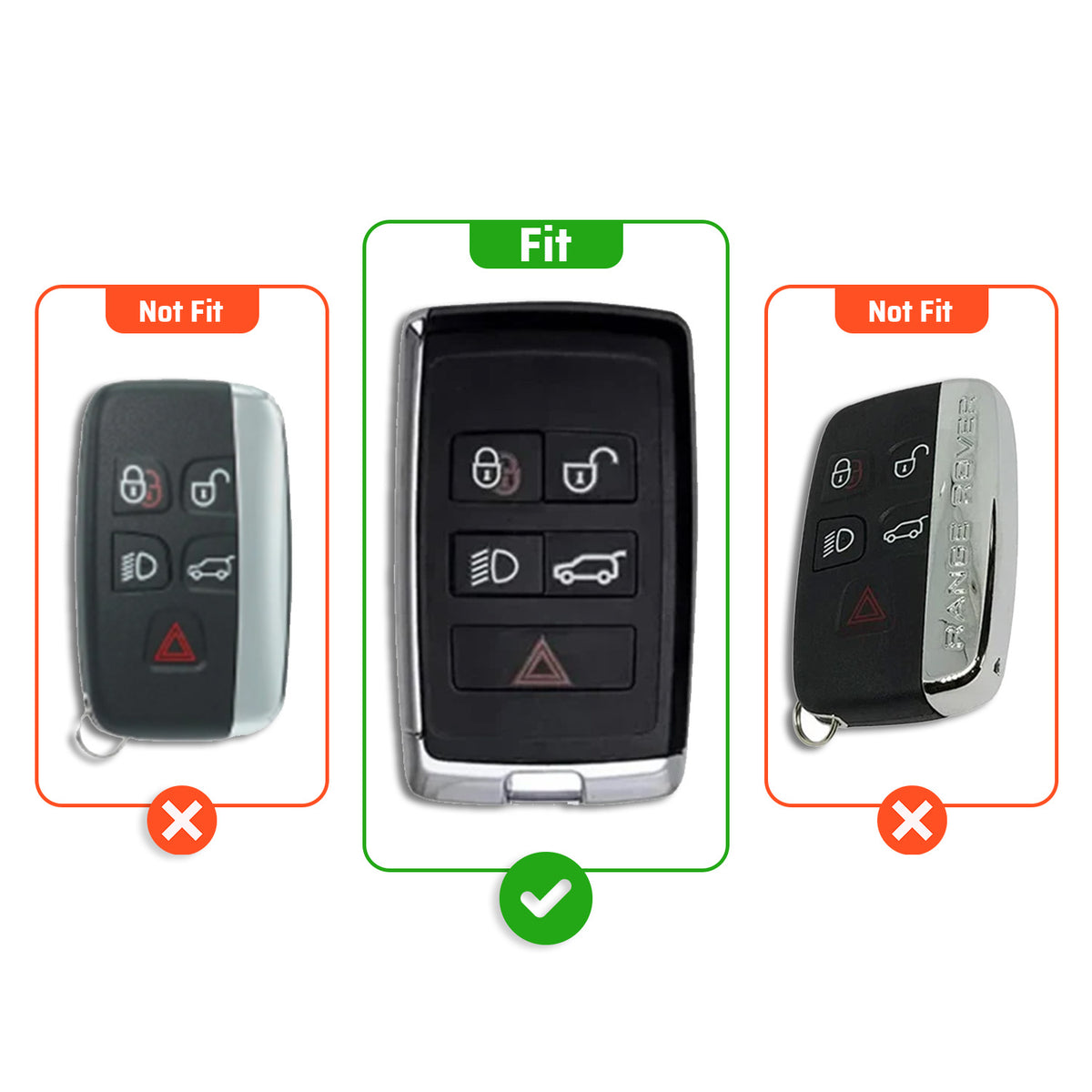 metal silicon Car Key Cover Compatible For Land Rover | Range Rover | Jaguar 5 Button Smart Key