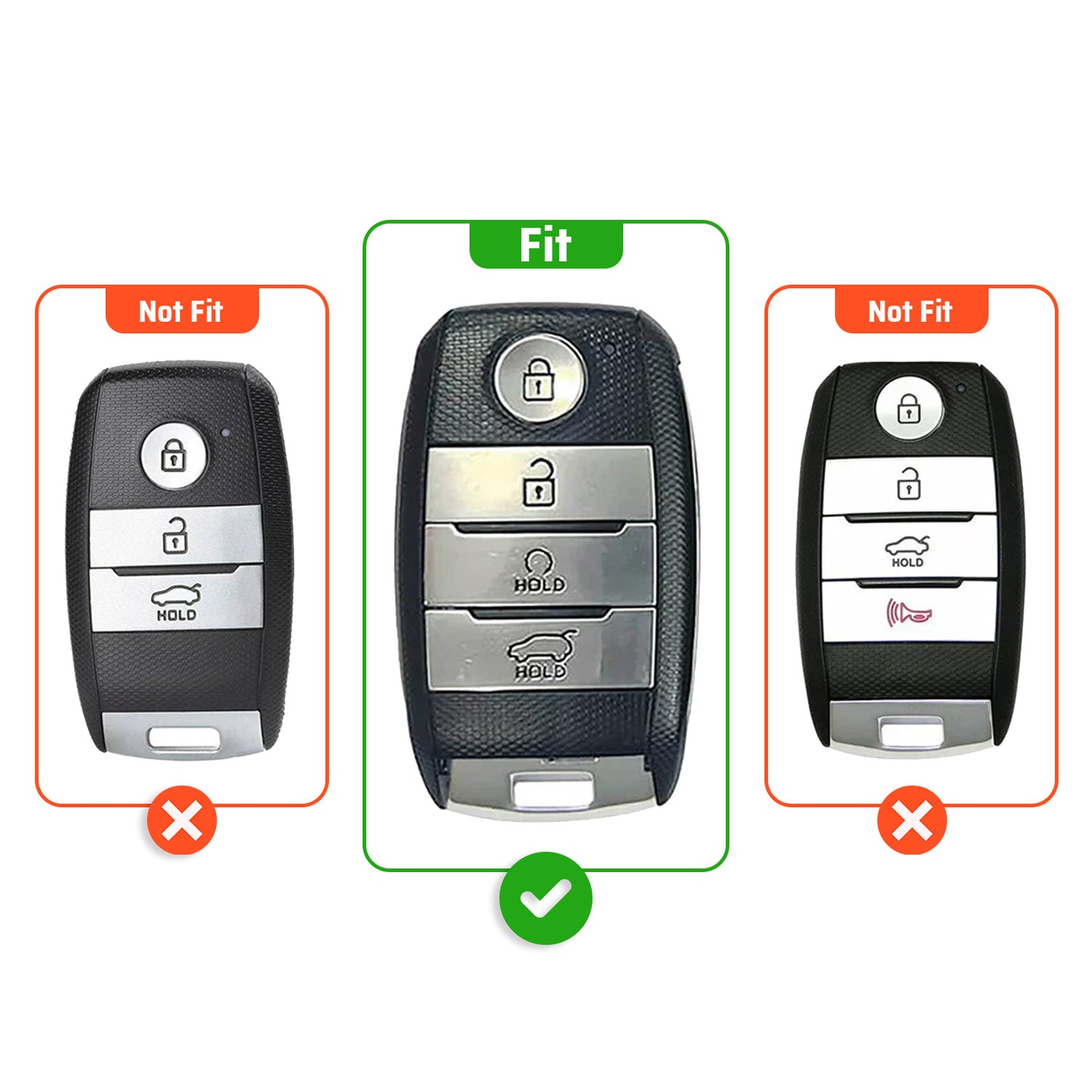 Metal Sapphire Key Cover With Key Chain Compatible with kia : Seltos, Sonet, Carens, Seltos x line, Carnival (4 button smart key)