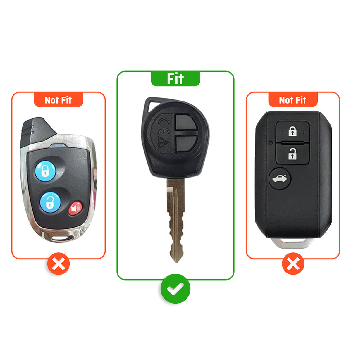 Metal Leather Car Key Cover Compatible For Suzuki: Swift, Dzire, Grand Vitara, Fronx, Jimny, XL6, Ignis, Ertiga, Baleno, Vitara Brezza, Celerio, Ciaz