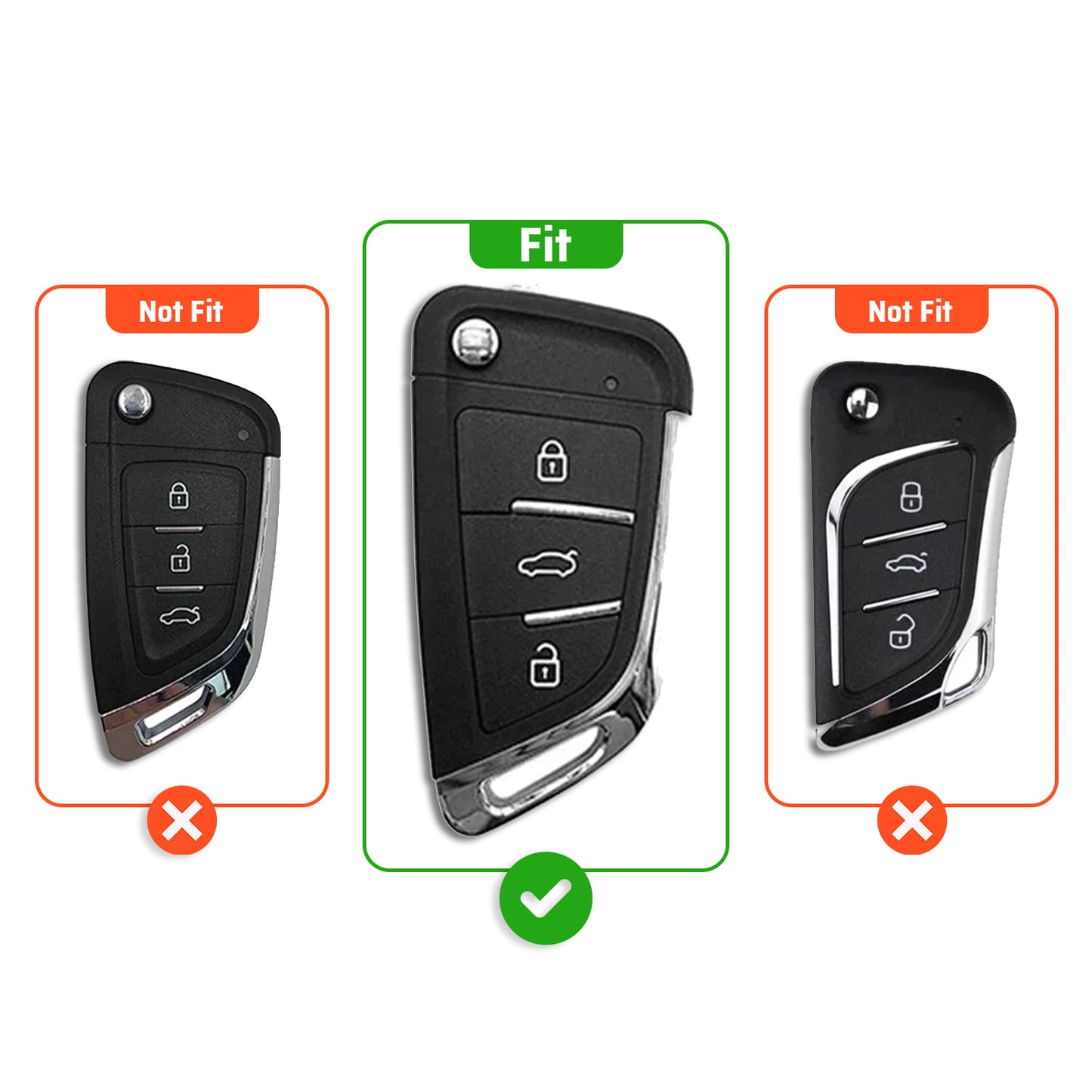 Metal Key Cover With Key Chain Compatible With B29 Model Universal Flip Key