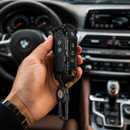 Transformer Metal Key Cover Compatible For Kia Carens Clavis, Seltos, Sonet 2023 facelift (4 Button Smart Key)