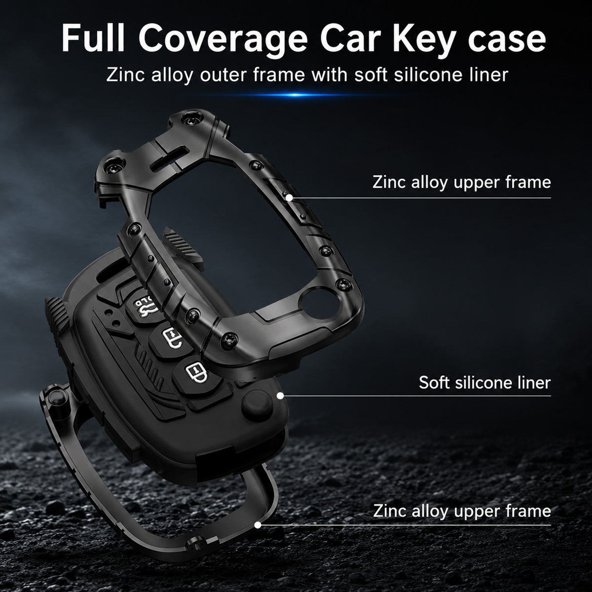 Metal Transformer Key Cover Compatible For Skoda Kushaq | Skoda Kodiaq | Skoda Slavia | Octavia | Volkswagen Tiguan | Volkswagen Virtus | New Polo | New Vento