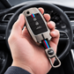 Metal Silicone Car Key Cover Compatible For Kia Seltos, Kia Sonet,Kia Carens (3 Button Flip Key)