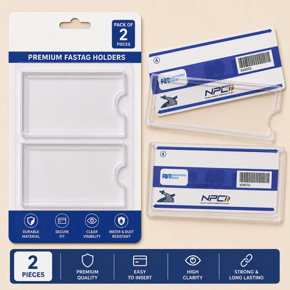 (Pack Of 2) Fast TAG Holder Windshield Glass Protector with double side Tape