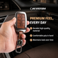 Metal Leather Brown Car Key Cover Compatible For Kia: Seltos, Sonet, Carens, Carnival (4 Button Smart Key)