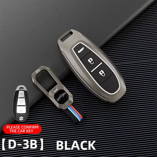 Metal Silicone Car Key Cover Compatible For Suzuki: Baleno, Ciaz, Grand Vitara, Brezza, S Cross, Swift, Ignis, XL6, Fronx, Jimny, Grand Vitara
